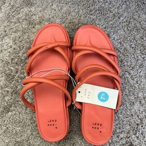 A New Day Women's Strappy Orange Sandals